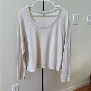Old Navy Tan Ribbed Crop Sweatshirt